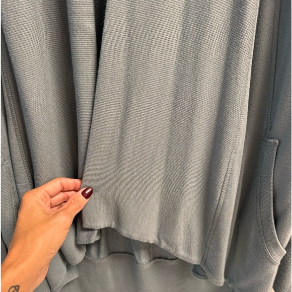 Athleta Pranayama Wrap Slate Gray Blue Pocket Wrap CardiganWomans Oversized XS - Picture 3 of 8